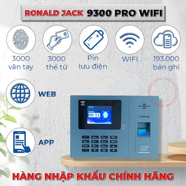Máy chấm công vân tay 9300 Pro Wifi chính là người bạn đồng hành đáng tin cậy cho mọi doanh nghiệp muốn nâng cao hiệu quả quản lý nhân sự
