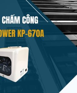 Máy Chấm Công Kings Power KP670A in kim 6 cột, hoạt động bền bỉ 24h, pin lưu điện, in đỏ/đen phân biệt giờ giấc rõ ràng. Phù hợp nhà máy đông công nhân!